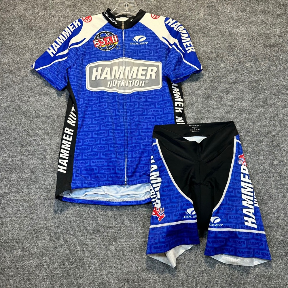 Voler Cycling Jersey Shorts Set Womens Small Blue Hammer Nutrition Sporty Road
